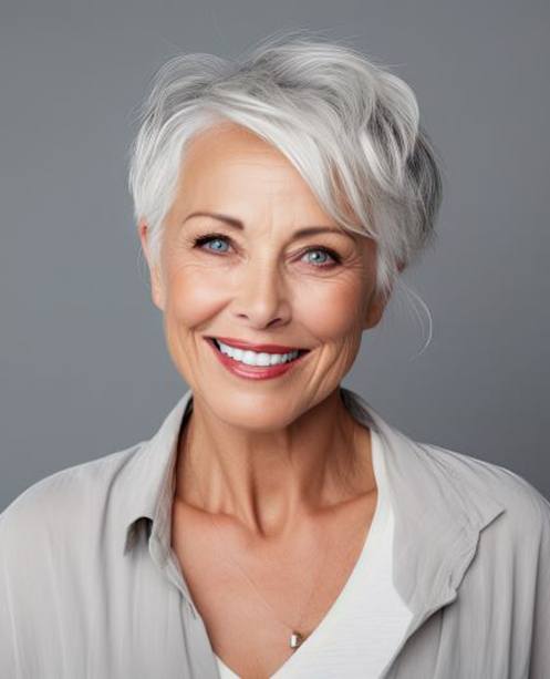 Portrait of mature woman with beautiful teeth