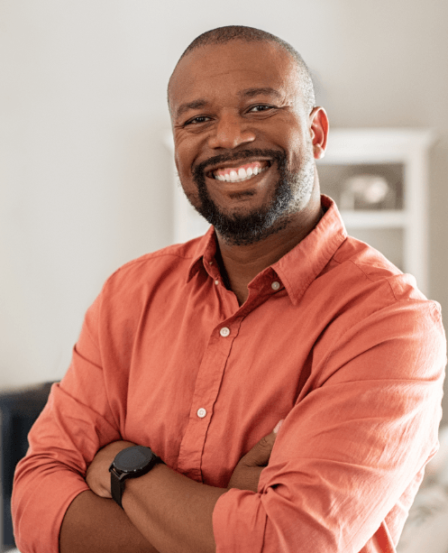 Man with healthy smile after dental treatment