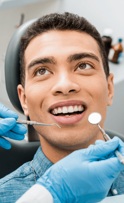 Man receiving dental checkup